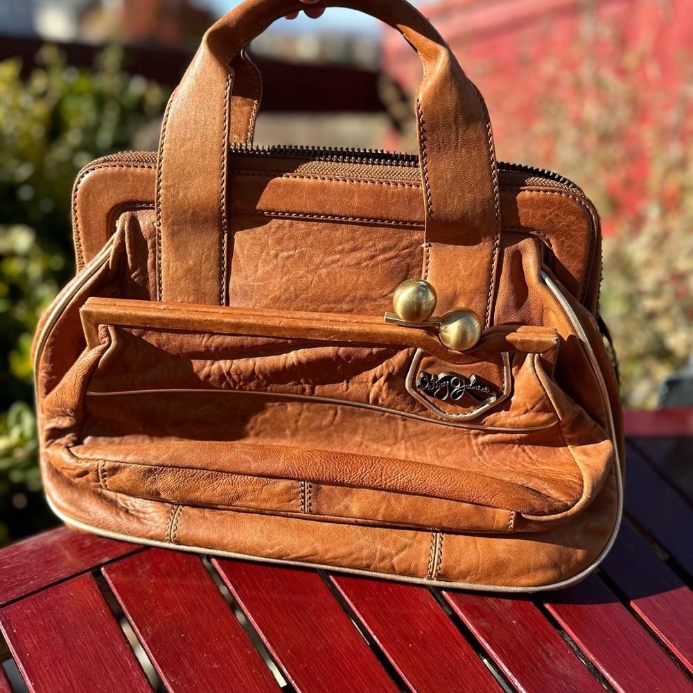 Betsey Johnson - Brown Leather distressed bag.  Cute